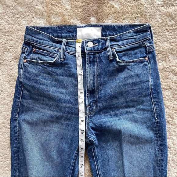 Mother The Dazzler High Rise Straight Leg Jean Medium Blue Cowboys Don't Cry 26 - Picture 4 of 16